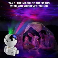 LED 3D galaktikų ir žvaigždžių projektorius Reach Mini Astronaut, baltas