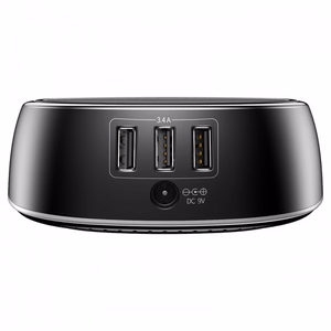 Belaidis įkroviklis Baseus Star 2in1 juodas 10W (greitas įkrovimas) + 3 USB prievadai