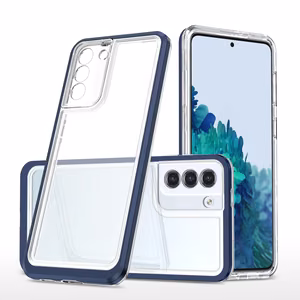 Clear 3in1 dėklas Samsung Galaxy S23+ silikoninis dėklas su rėmeliu mėlynas