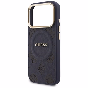 Guess Peony Hot Stamp MagSafe Dėklas for iPhone 17 Pro - mėlynas