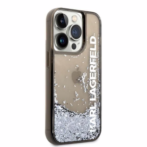 Karl Lagerfeld Liquid Glitter Elong dėklas telefonui iPhone 14 Pro Max - juodas