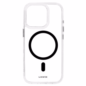 Liavec Blizgus Magnetinis Skaidrus dėklas telefonui Iphone 15 Pro juoda
