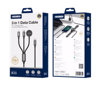 JELLICO laidas B25 3w1 (Apple Watch) 3.1A 1.2M juodas