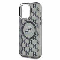 Karl Lagerfeld IML Monograma Karl & Choupette Head MagSafe dėklas iPhone 15 Pro Max - juodas