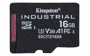 Kingston Technology 16GB microSDHC Industrial C10 A1 pSLC kortelė + SD adapteris