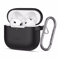 Tech-Protect silikoninis dėklas su kabliuku AirPods 4 - juodas