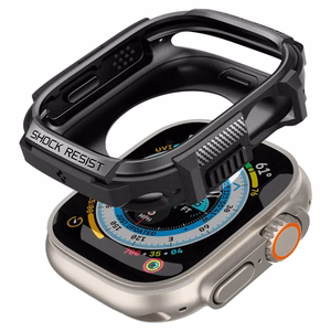 Spigen Rugged Armor dėklas, skirtas Apple Watch Ultra 49 mm, matinis juodas