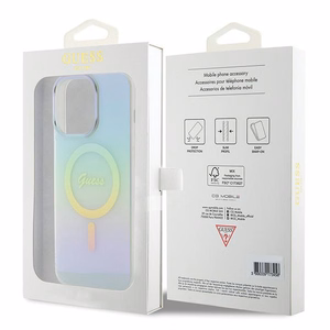 Guess IML Iridescent Magnetinis dėklas telefonui iPhone 15 Pro - turkio