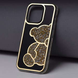 TEDDY BEAR dėklas telefonui IPHONE 16e (SE 4 2025) auksinis