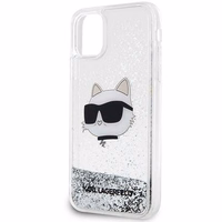 Karl Lagerfeld KLHCN61LNCHCS iPhone 11/XR sidabrinis/sidabrinis kietas dėklas Blizgantis Choupette Galva