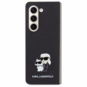 Karl Lagerfeld Saffiano Karl&Choupette Pin dėklas telefonui Samsung Galaxy Z Fold 5 - juodas