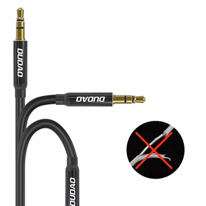 Dudao L12S AUX kabelis mini lizdas 3.5mm 1m 3 kontaktų stereo - juodas