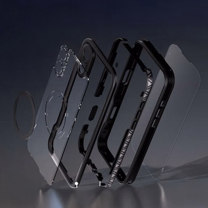 Atsparus vandeniui dėklas SHELLBOX GT suderinamas su MagSafe IPHONE 16 Plus juodas