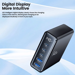 "Tech-Protect" DC140W-GAN 5 PRIETAIS PD140W/QC3.0 įkrovimo stotelė - juoda