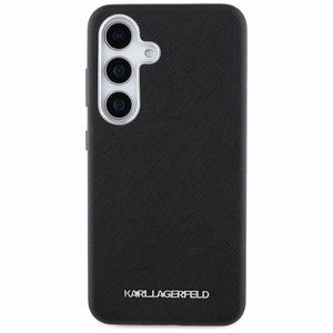 Karl Lagerfeld Saffiano Pilnai Apgaubtas Pailgintas Metalinis Logotipas Magnetinis dėklas Samsung Galaxy S25 - juodas
