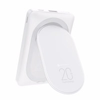 Išorinė baterija suderinama su MagSafe Forcell F-Energy MagStand F10K2 QC3.0 PD 5A 20W 10000 mAh balta