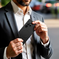 AmazingThing Minimal Air dėklas su magnetiniu žiedu Samsung Galaxy S25 Ultra - juodas