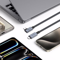 Tech-Protect UltraBoost Max L USB-C 4.0 (tiesus) / USB-C 4.0 (kampuotas) PD 240W 8K 40Gbps 1.5m kabelis - pilkas