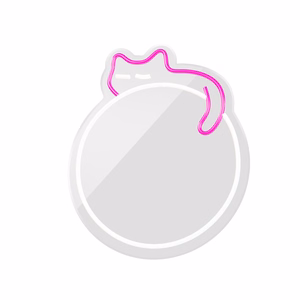 Neon MIRROR LED SLEEPING CAT baltas rožinis FMNE03 Forever Light