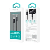 Devia kabelis Gracious EC650 USB - USB-C 1,0 m 2,4A juodas