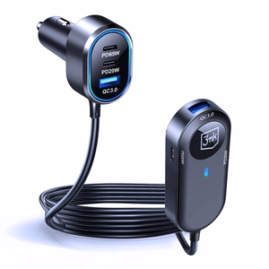 Accessories - 3mk Double Car Charger 135W PD QC PPS USB 2A4C Black/Gray