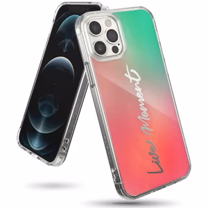 Ringke Fusion Design PC чехол с TPU бампером для iPhone 12 Pro Max розово-зелёный (GNAP0028)