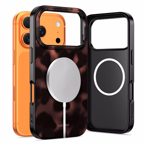 Tech-Protect Lamano MagSafe dėklas iPhone 17 Pro telefonui - juodas ir raudonas