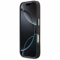 Guess IML Script Metal MagSafe Dėklas for iPhone 17 Pro Max - juodas and rudas