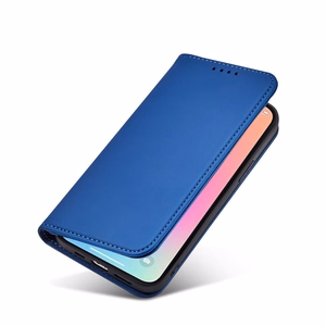 Magnetinė kortelės dėklas telefonui iPhone 14 Pro atverčiamas dėklas piniginė su stovu mėlyna