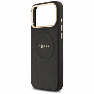 Guess Peony Hot Stamp Magnetinis dėklas telefonui iPhone 17 Pro Max - juodas