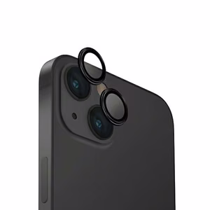 Uniq Optix Glass алюминиевая защита объектива камеры для iPhone 15 / 15 Plus с аппликатором - черная