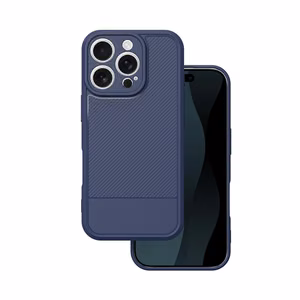 Dėklas telefonui paprastas anglies pluošto iPhone 16 Pro 6,3 mėlynas