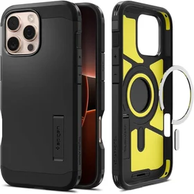 Spigen Tough Armor Magnetinis dėklas su stovu iPhone 16 Pro - juodas