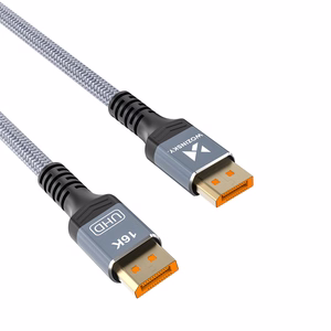 Wozinsky WPS-16AYL1S DisplayPort 2.1 kabelis VESA sertifikuotas 80 Gb/s 16K@60Hz 8K@120Hz 4K@240Hz HDR HDCP DSC 1m - juodas