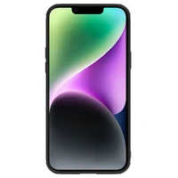 Nillkin CamShield Leather S dėklas iPhone 14 dėklas su kameros dangteliu juodas
