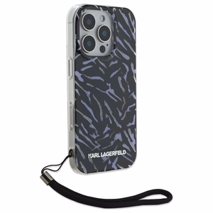 Karl Lagerfeld Zebra su virvele iPhone 16 Pro dėklas - violetinis