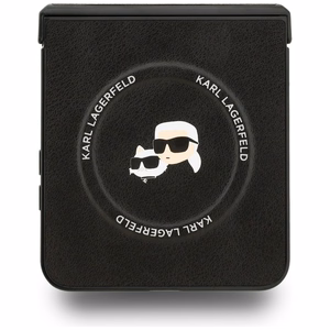 KARL LAGERFELD dėklas telefonui SAMSUNG Z Flip7, suderinamas su magnetiniu MagSafe (PU K&C PINS) juodas