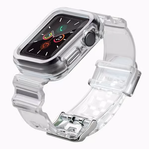 Silikoninė apyrankė dirželis dėklas dirželis šviesos rinkinys Apple Watch 44mm - juodas