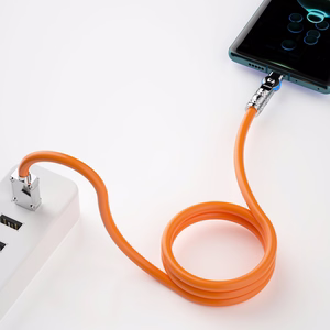 Dudao L24AL USB-A - Lightning kampinis kabelis su 180° pasukimu 30W 1m - oranžinis