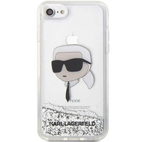 Karl Lagerfeld KLHCI8LNKHCH iPhone 7/8/SE 2020/2022 sidabrinis/sidabrinis kietas dėklas Blizgantis Karl Galva