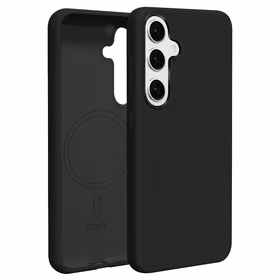 Etteri Silikoninis Mag dėklas for Samsung Galaxy S25 juodas