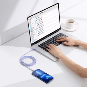 USB laidas Baseus Crystal Shine violetinis Type-C / Lightning 200cm (iki 20W)