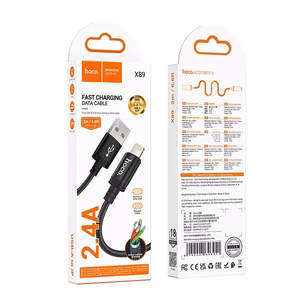 Kabelis USB A į Lightning Hoco 2,4A 2 m X89 juodas