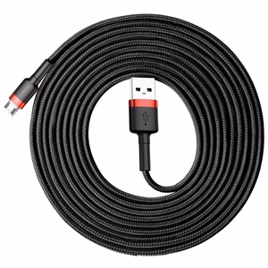 Baseus Cafule Micro USB kabelis 2A, 3 m, juoda/raudona