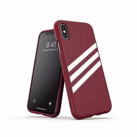 Adidas OR formuotas PU zomšos dėklas iPhone X / XS - bordo