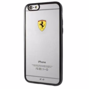 Ferrari kietas dėklas FEHCS7BK G930 S7 lenktynių skydas permatomas juodas