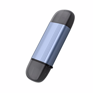 Pilkas aliumininis SD ir microSD atminties kortelių skaitytuvas Wozinsky WCR-5G su USB-A 3.0 / USB-C 3.0