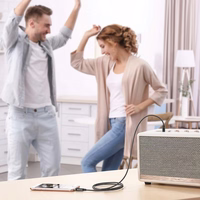 Dudao L12S AUX kabelis mini lizdas 3.5mm 1m 3 kontaktų stereo - juodas