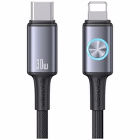 Laidas USAMS Huan Series SJ753 30W USB-C į USB-C 1,2 m tamsus