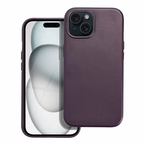 Dėklas Leather Mag Cover (MagSafe) skirtas iPhone 15 violetinis